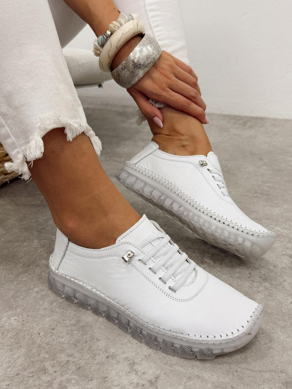 Kožne patike G451 - ATO SHOES - BELA