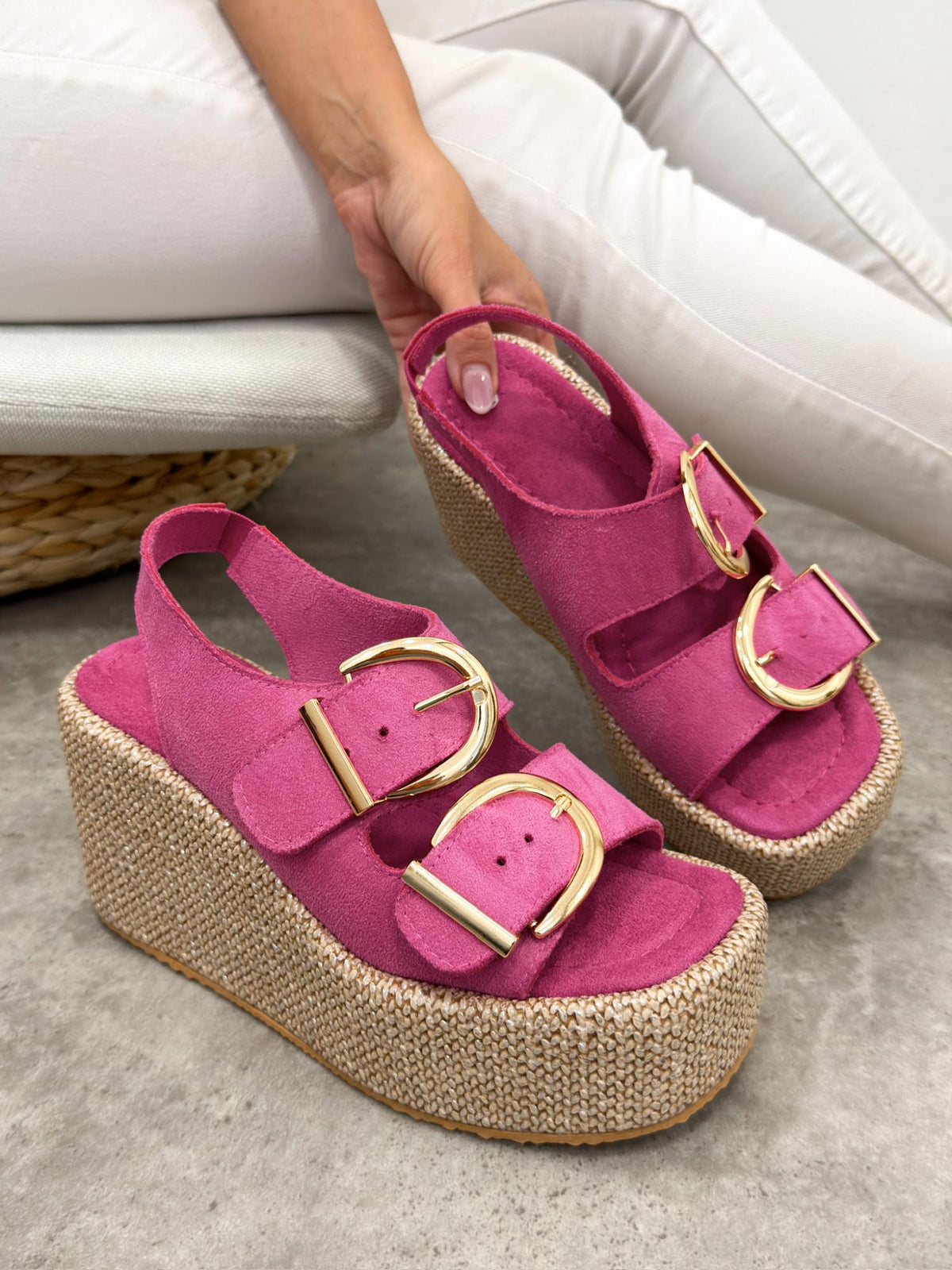 Ženske sandale G499 - na platformu - PINK