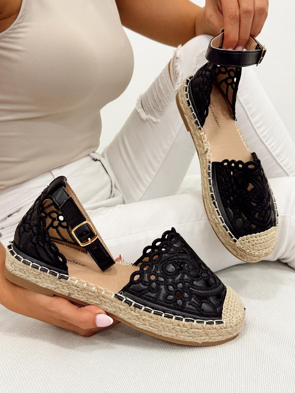 Ženske sandale - espadrile G310 - CRNA