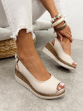 Kožne sandale - na platformu G475 - ATO SHOES - BEŽ