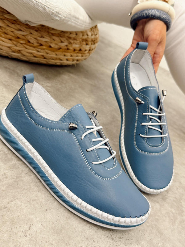 Kožne patike G450 - ATO SHOES - PLAVA