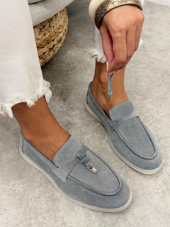 Kožne cipele - mokasine G459 - ATO SHOES - SIVA