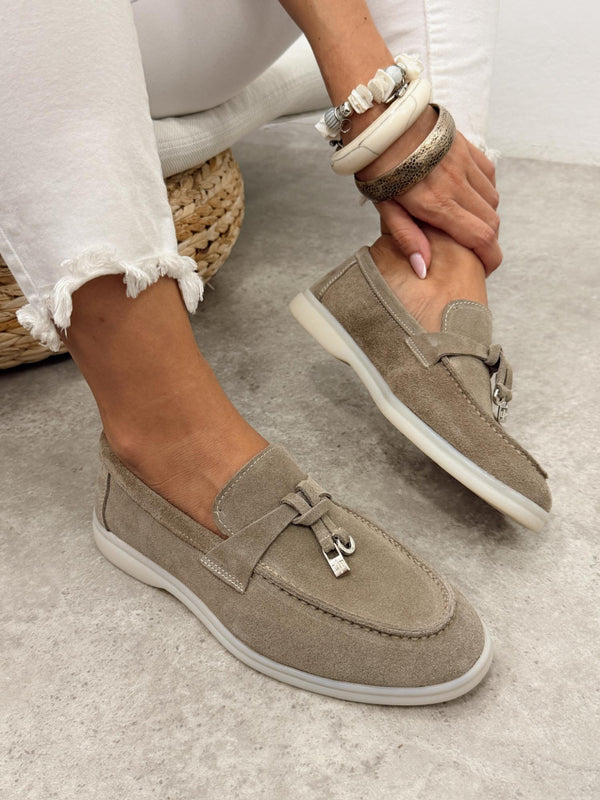 Kožne cipele - mokasine G459 - ATO SHOES - BEŽ