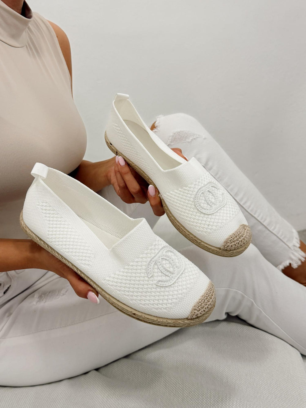 Ženske cipele - espadrile G322 - BELA
