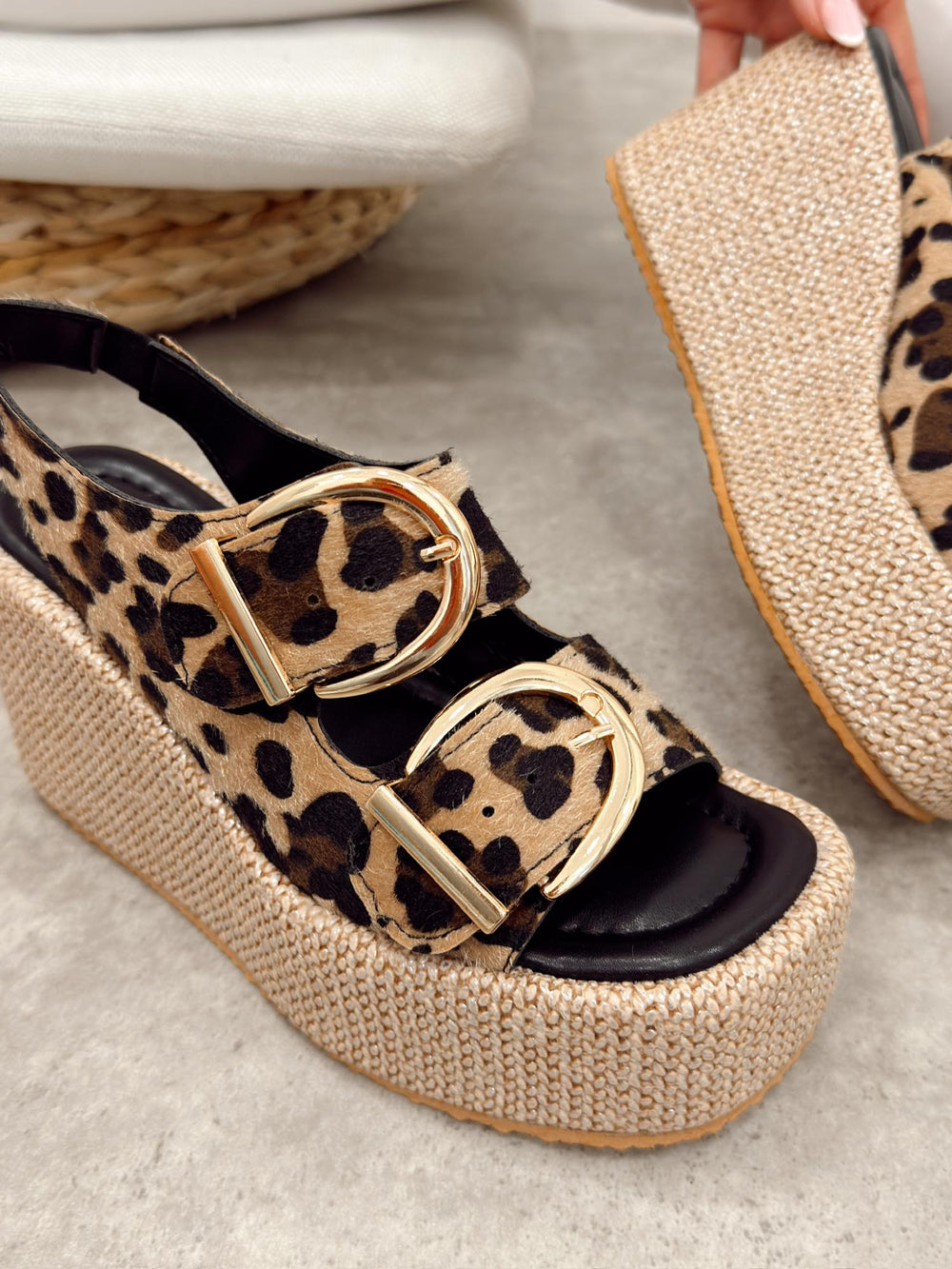 Ženske sandale G499 - na platformu - LEOPARD