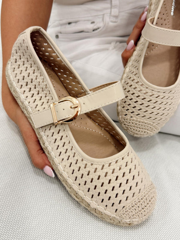 Ženske cipele - espadrile G321 - rupičaste - BEŽ