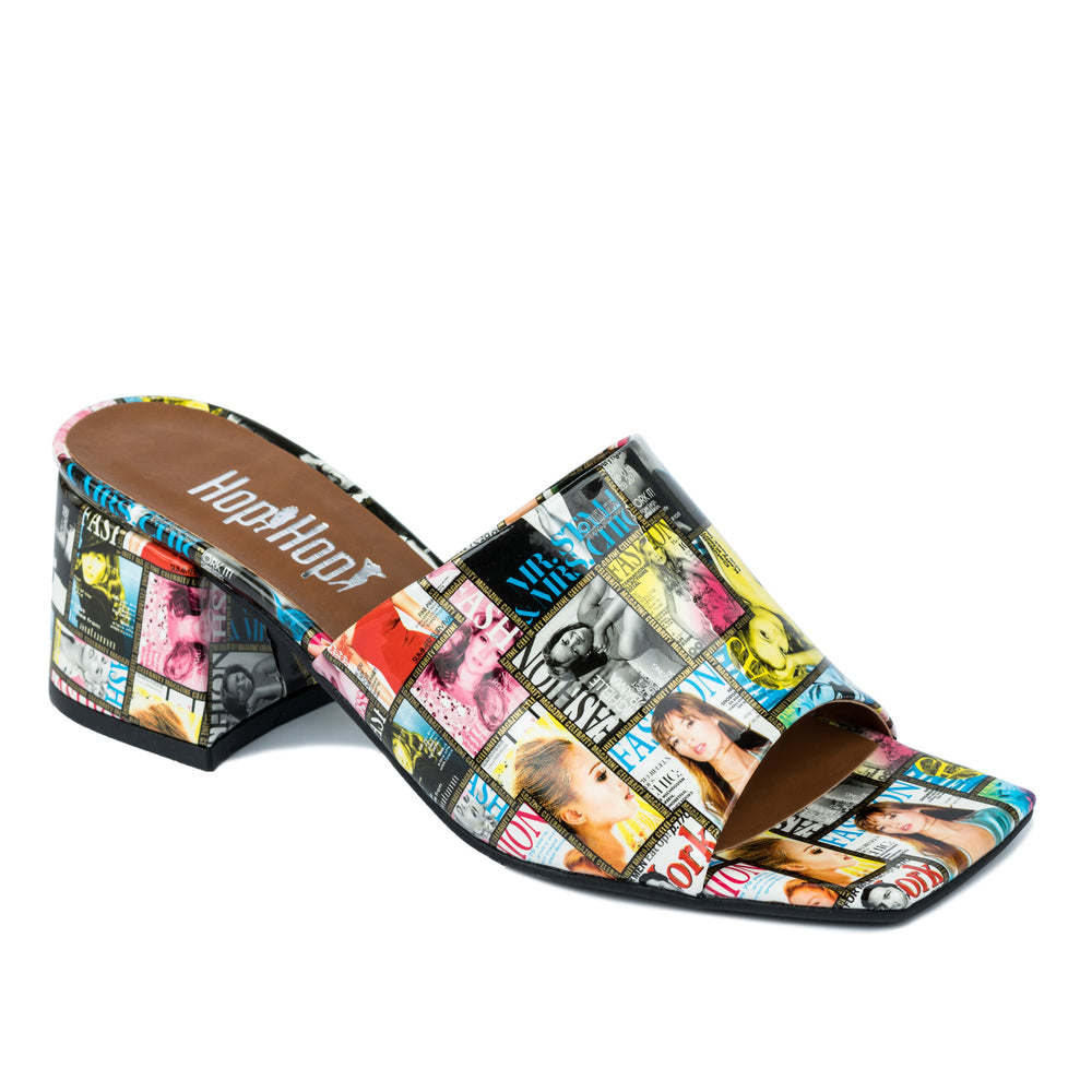 FASHION ŠARENE PAPUČE NA DEBLJU ŠTIKLU
