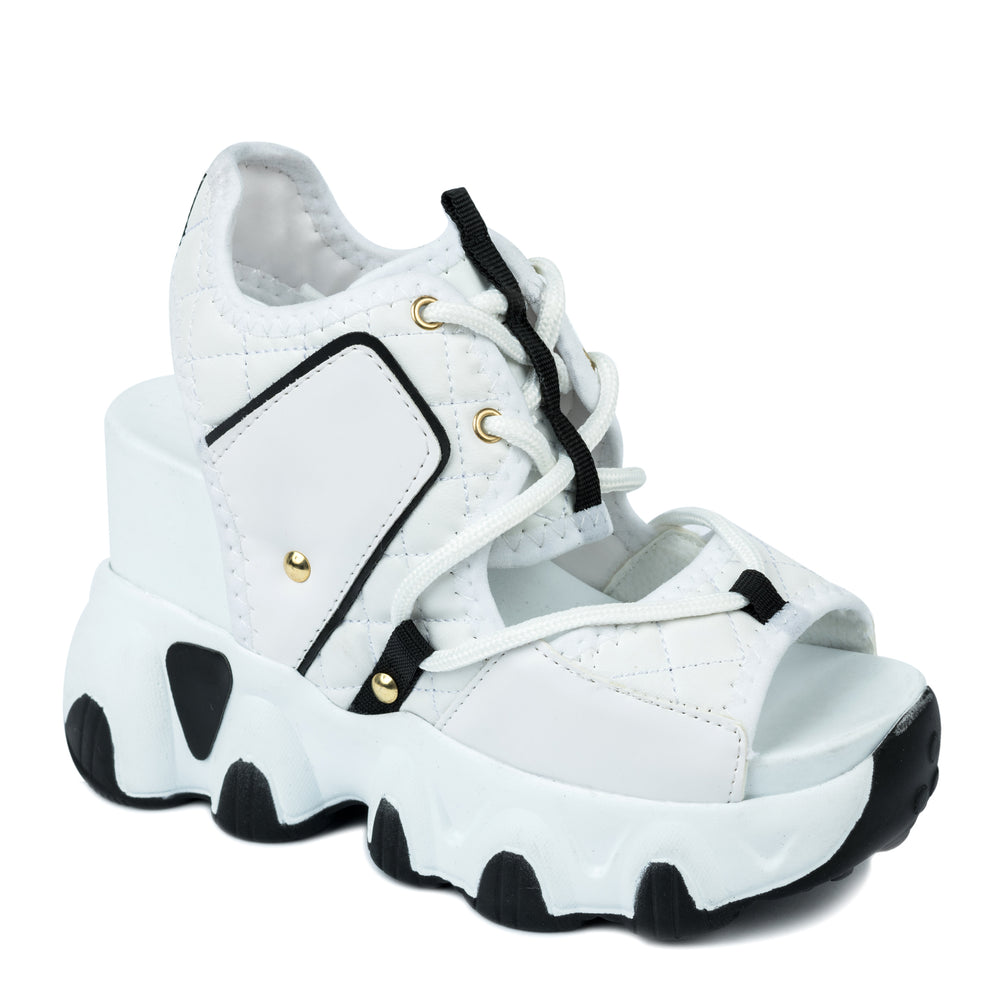 SPORTSKE SANDALE NA PLATFORMU - BELE