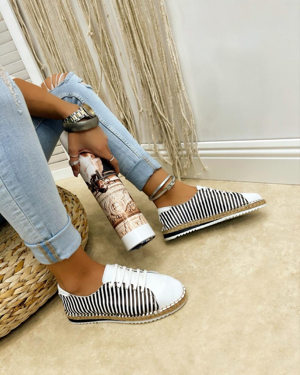Kožne espadrile A570 - CRNA
