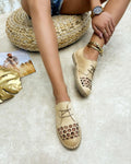 Kožne espadrile A572 - KAMEL