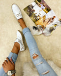 Kožne espadrile A573 - BELA