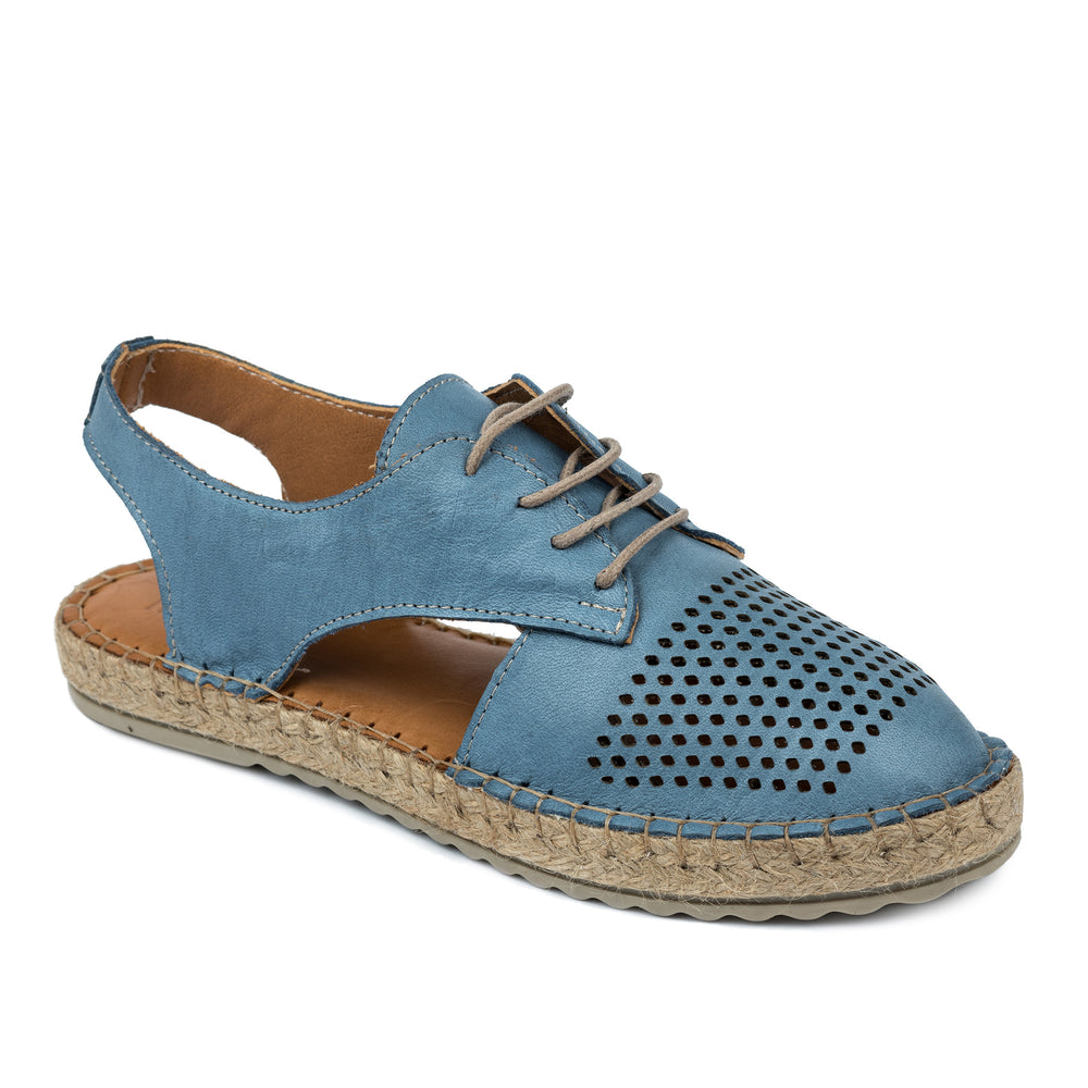 Kožne espadrile A574 - PLAVA