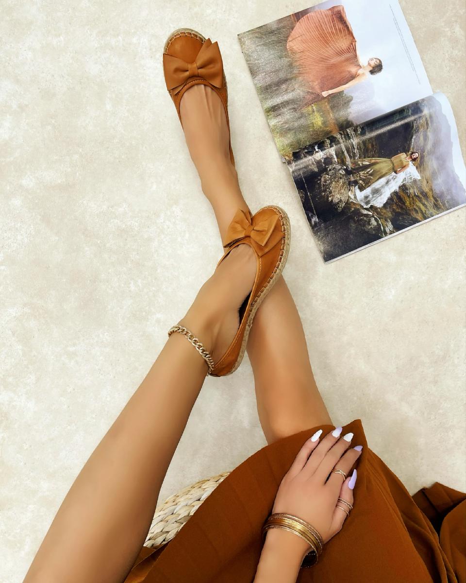 Kožne espadrile A576 - KAMEL