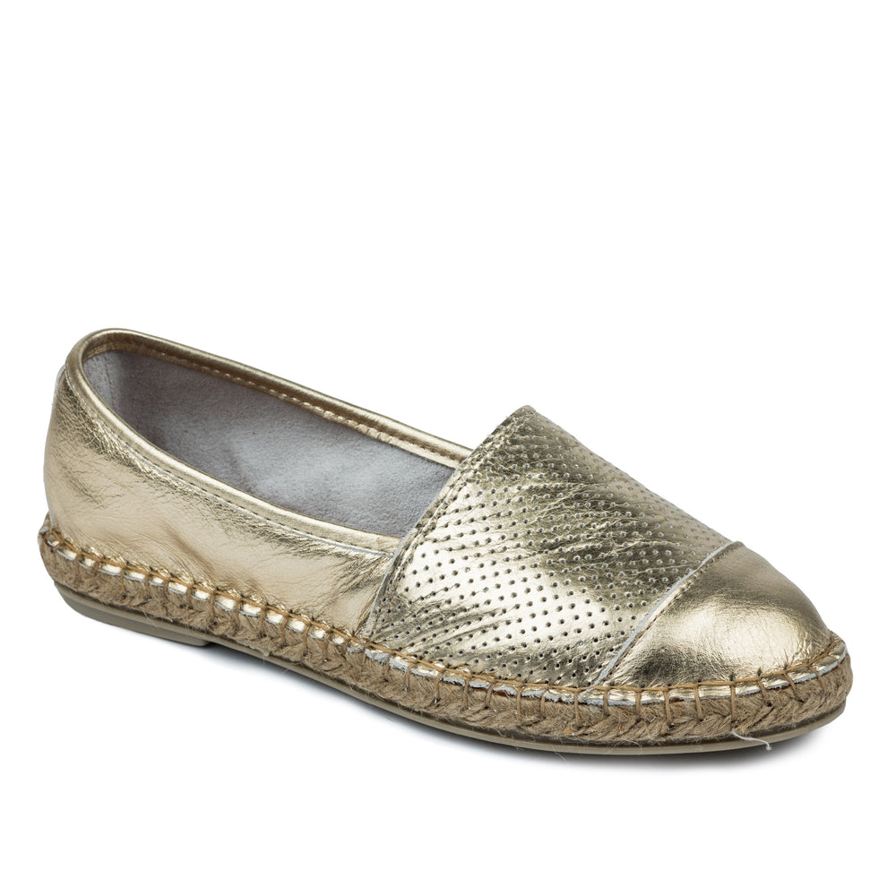 Kožne espadrile A578 - ZLATNA