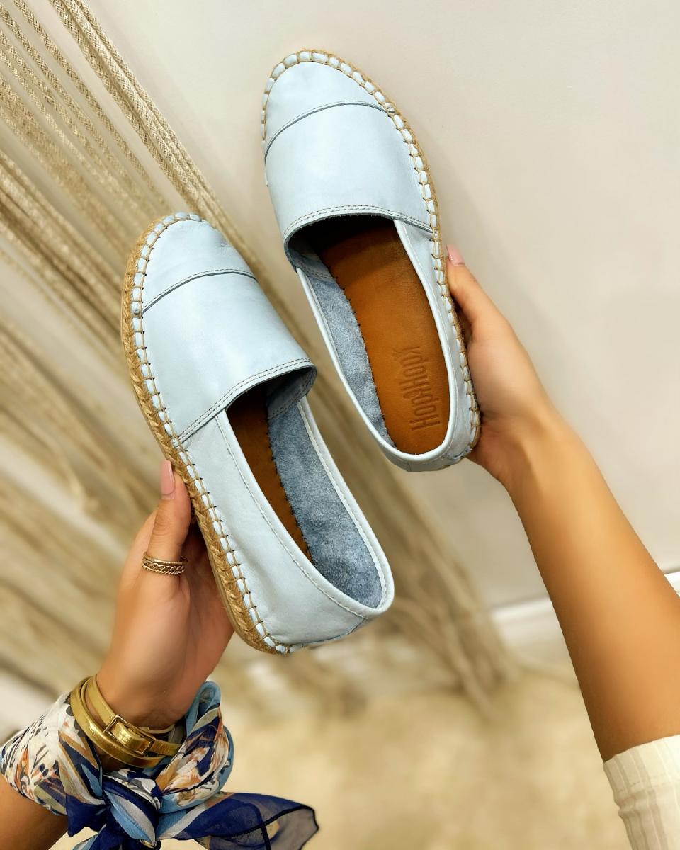 Kožne espadrile A579 - PLAVA