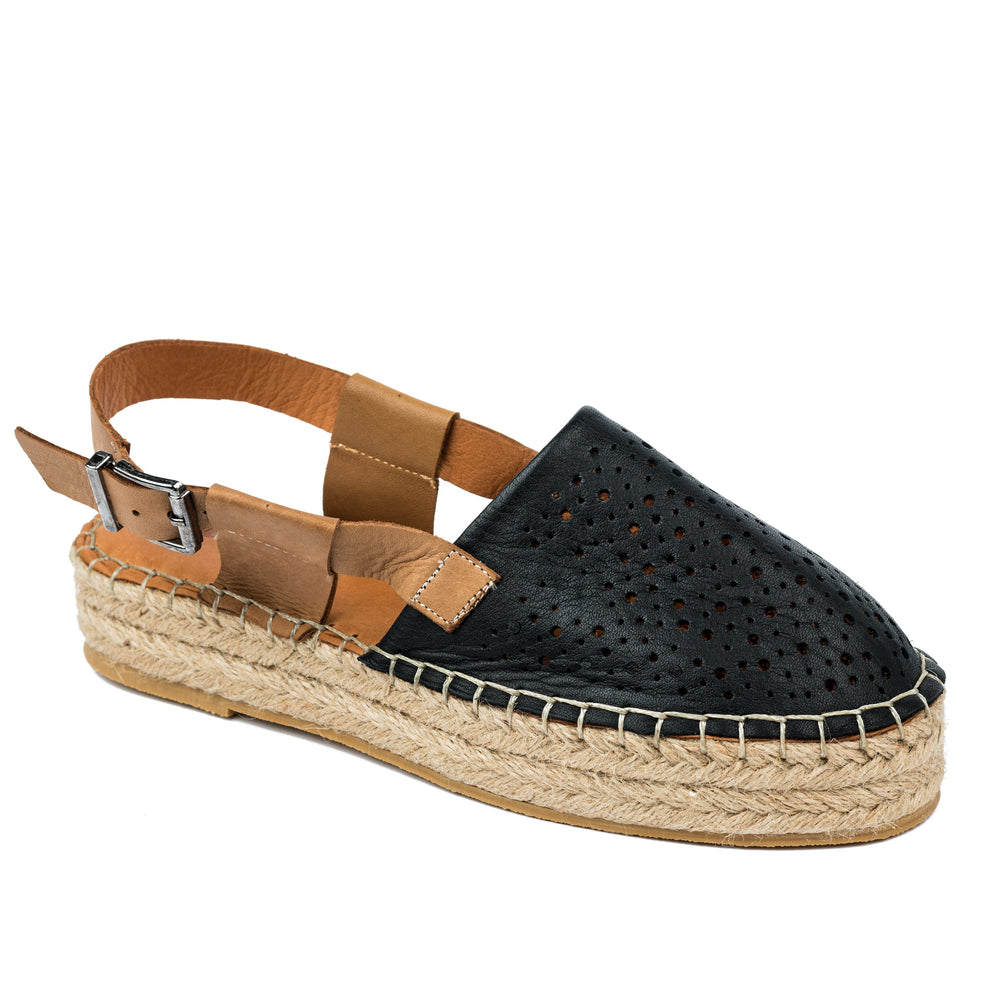 Kožne espadrile A581 - CRNA