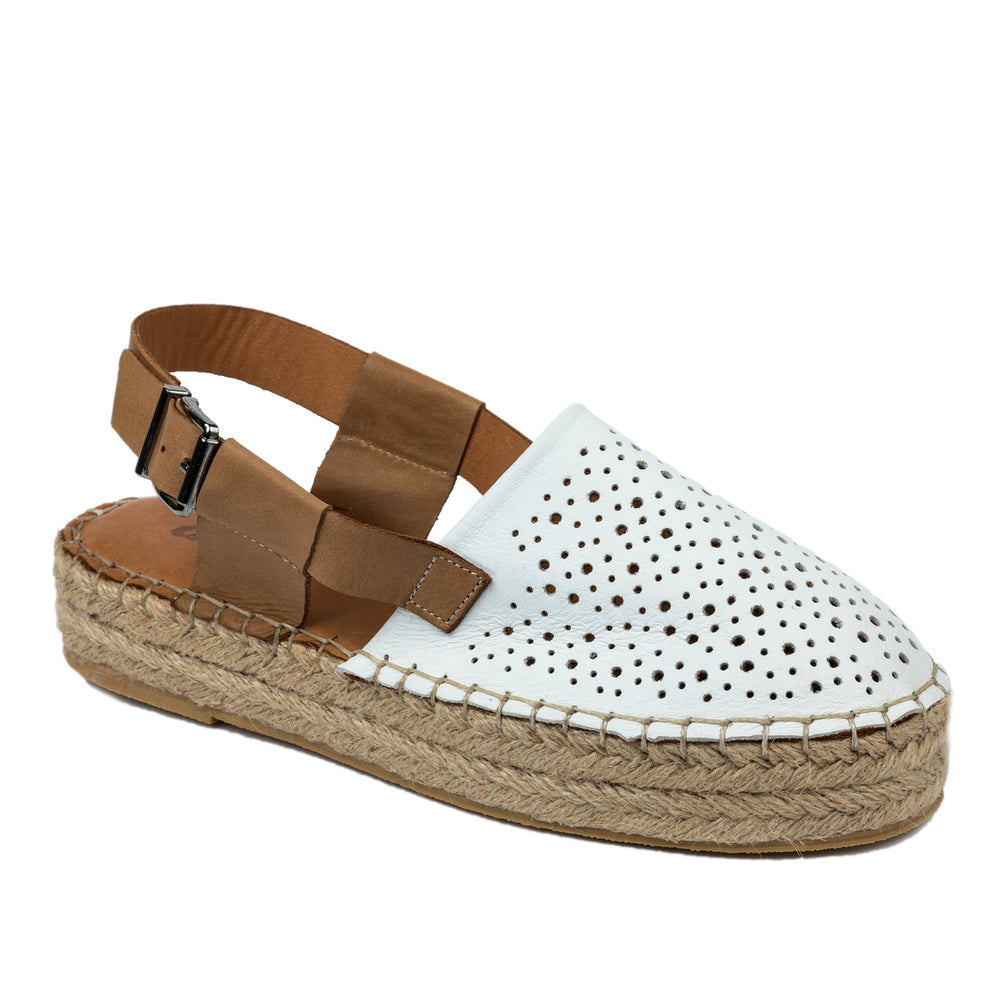 Kožne espadrile A581 - BELA