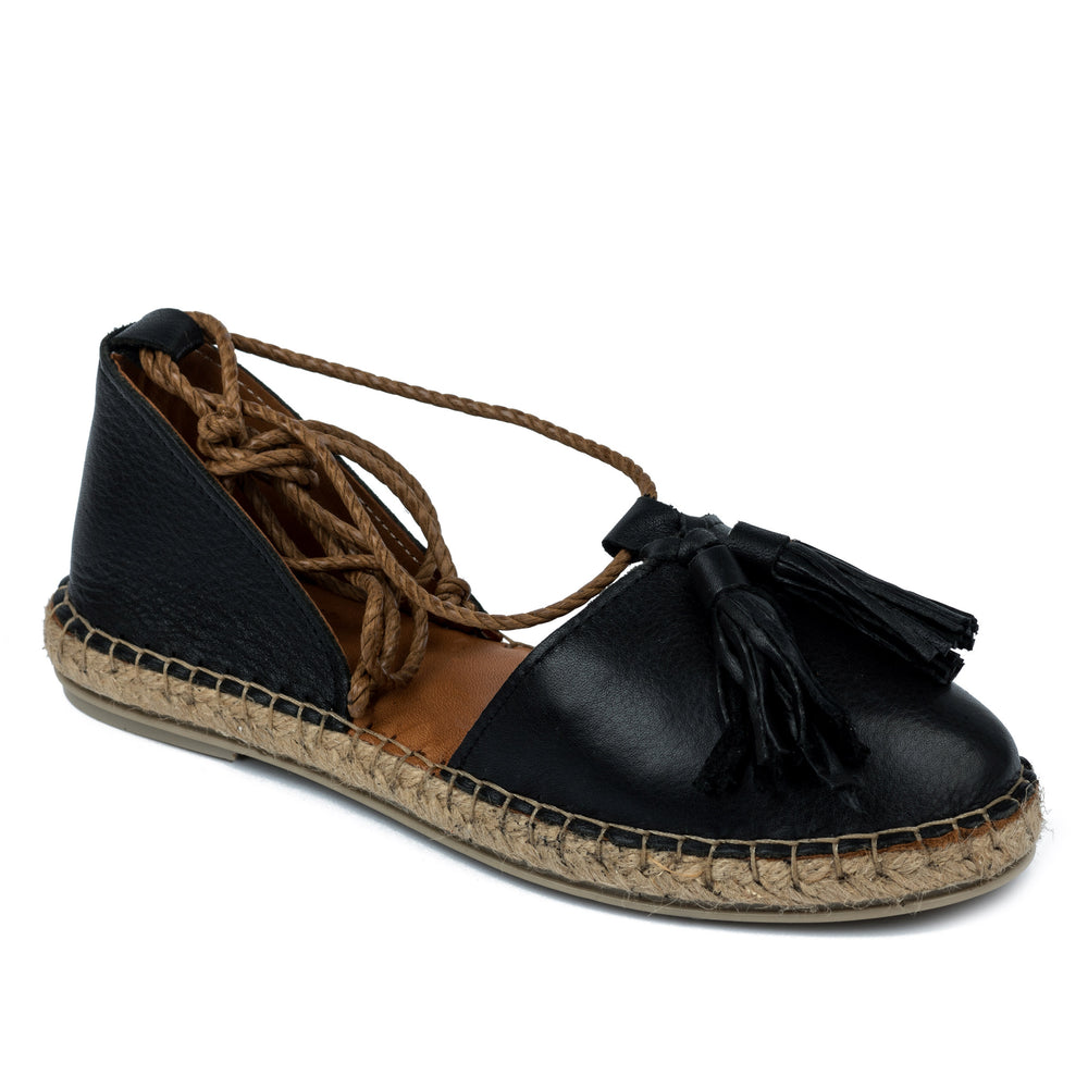 Kožne espadrile A582 - CRNA