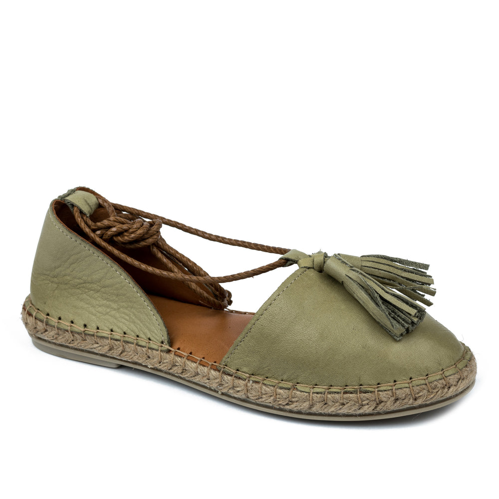 Kožne espadrile A582 - ZELENA