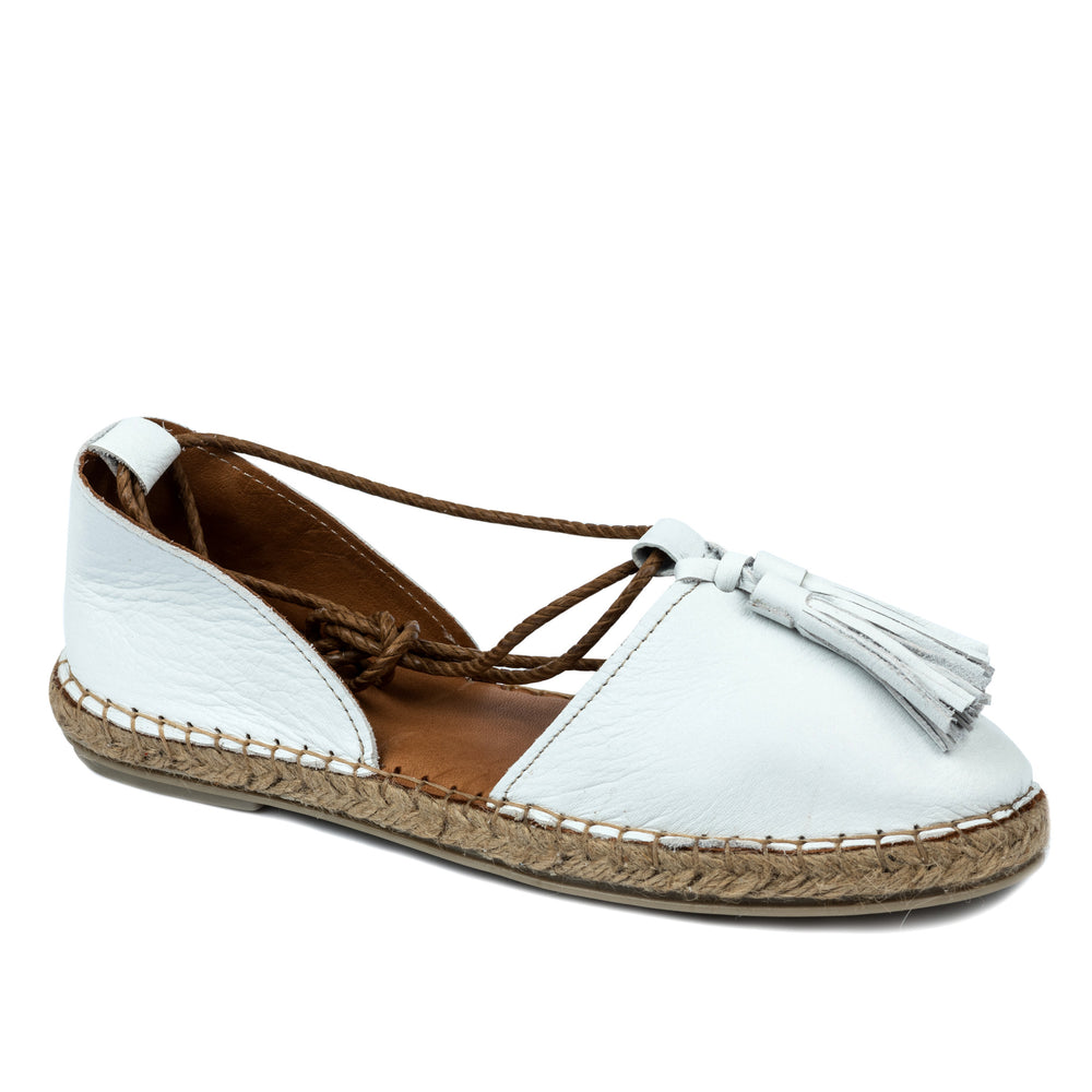 Kožne espadrile A582 - BELA