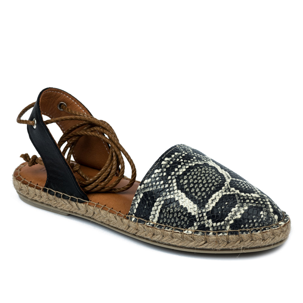 Kožne espadrile A584 - CRNA