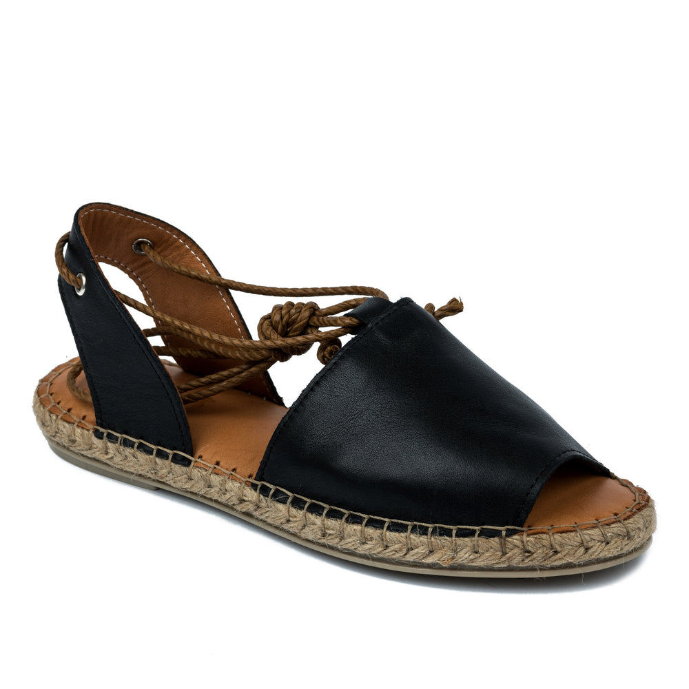 Kožne espadrile A585 - CRNA