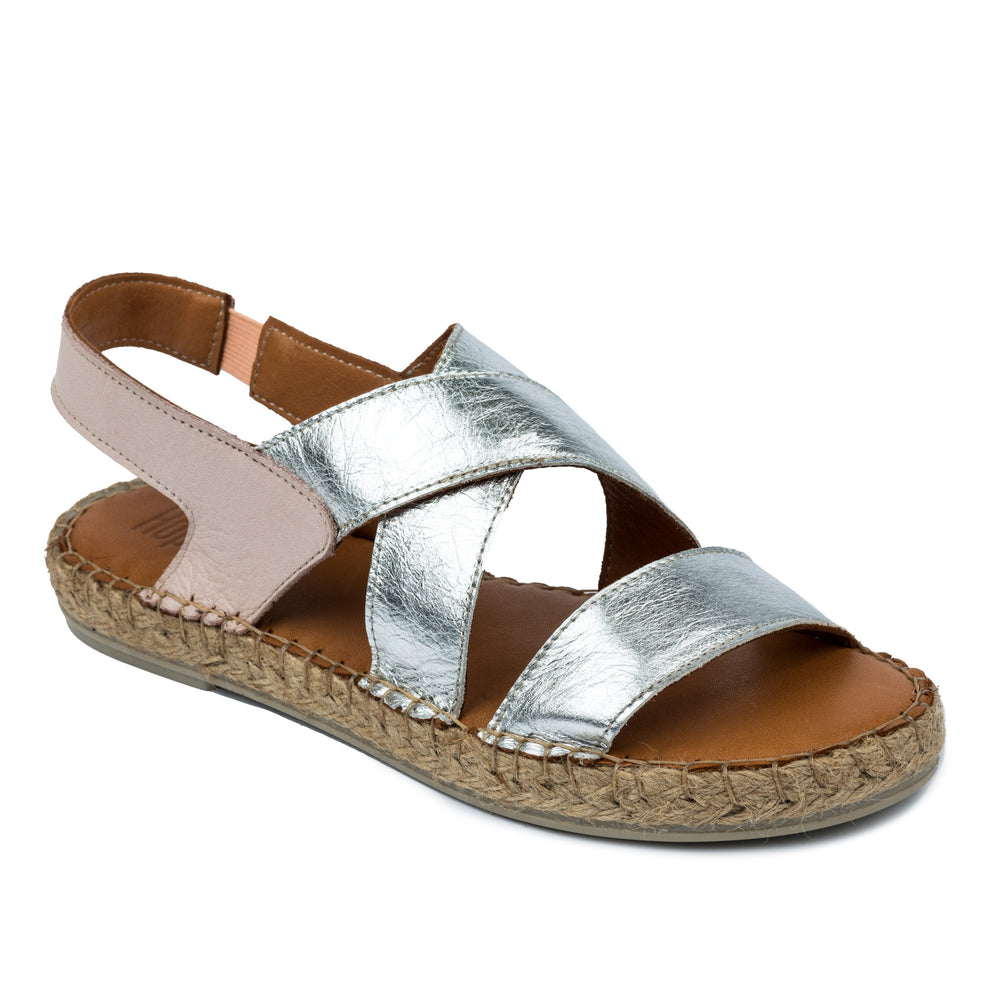 Kožne espadrile A586 - SREBRNA