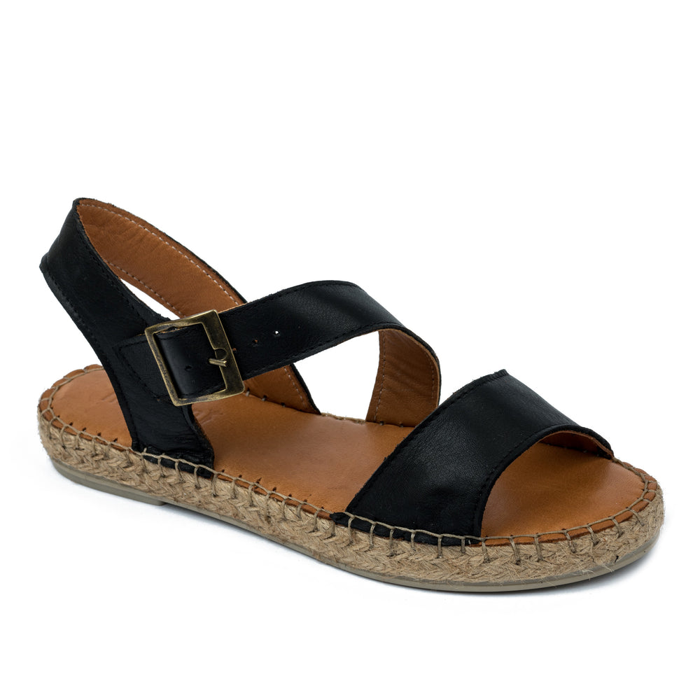 Kožne espadrile A589 - CRNA