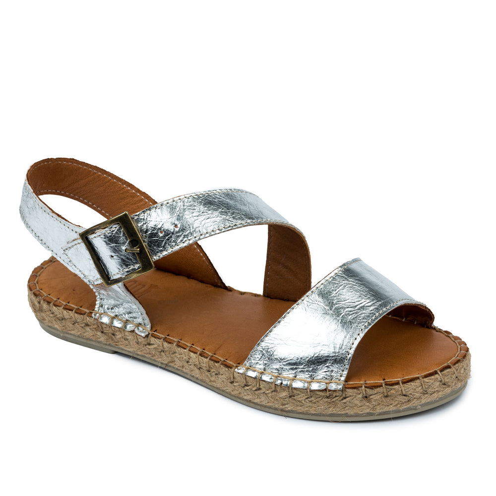 Kožne espadrile A589 - SREBRNA