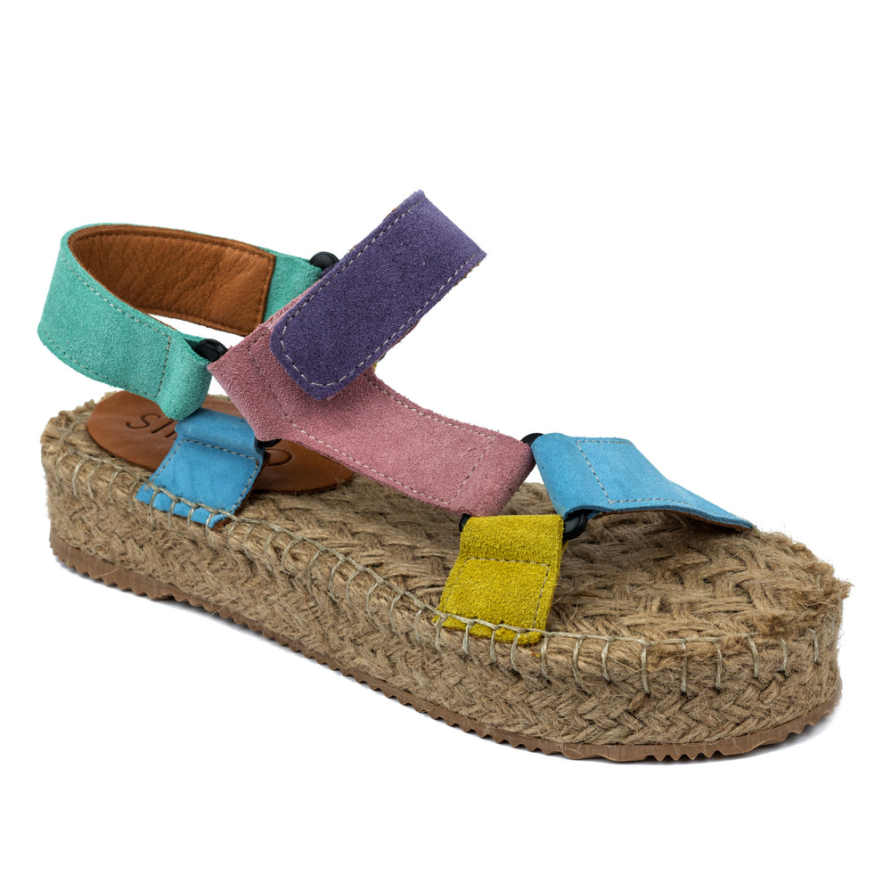 Kožne espadrile A590 - PLAVA