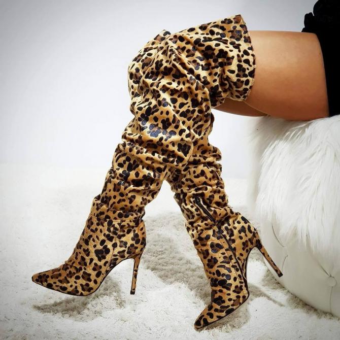 DUBOKE GUŽVANE ČIZME - LEOPARD