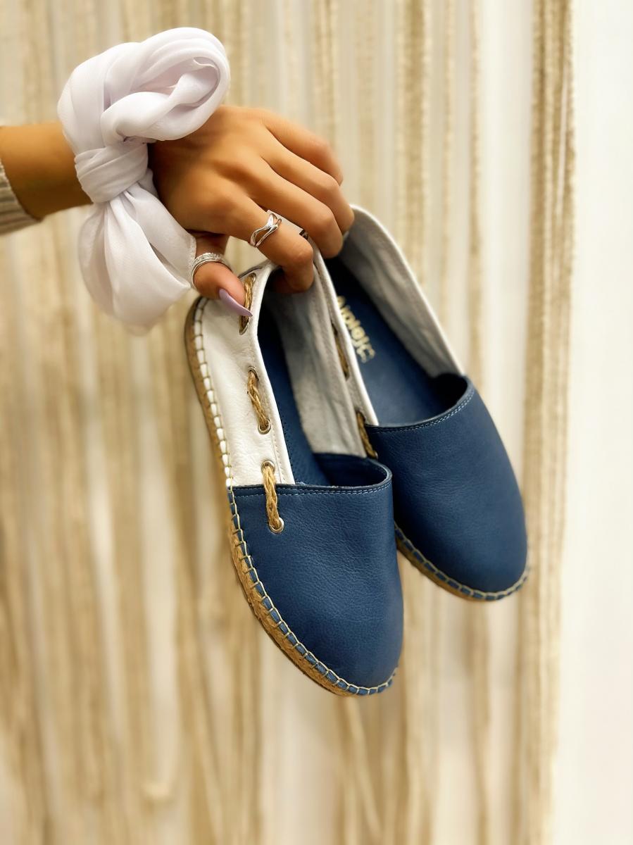 Kožne espadrile A637 - PLAVA