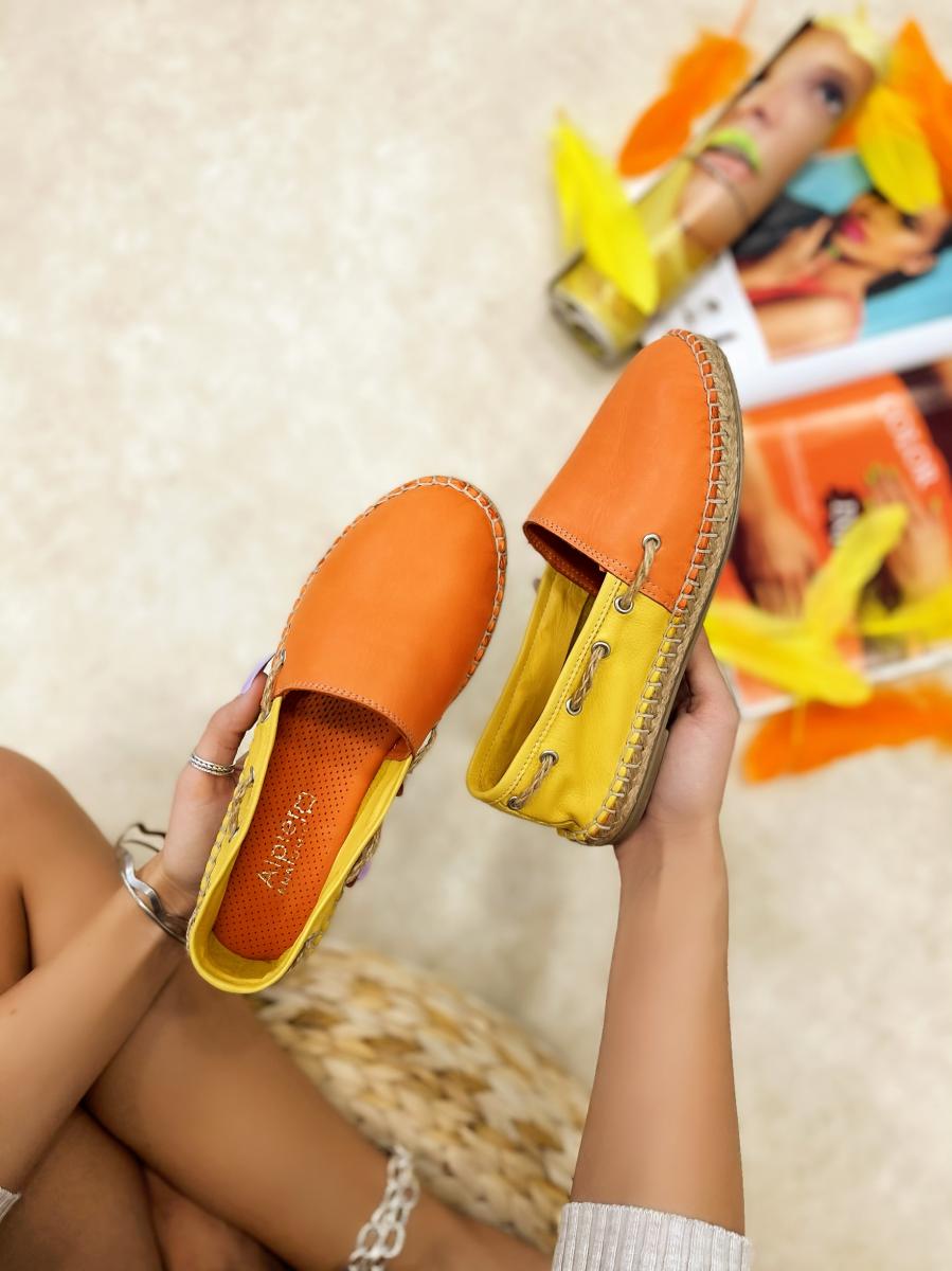 Kožne espadrile A637 - NARANDŽASTA