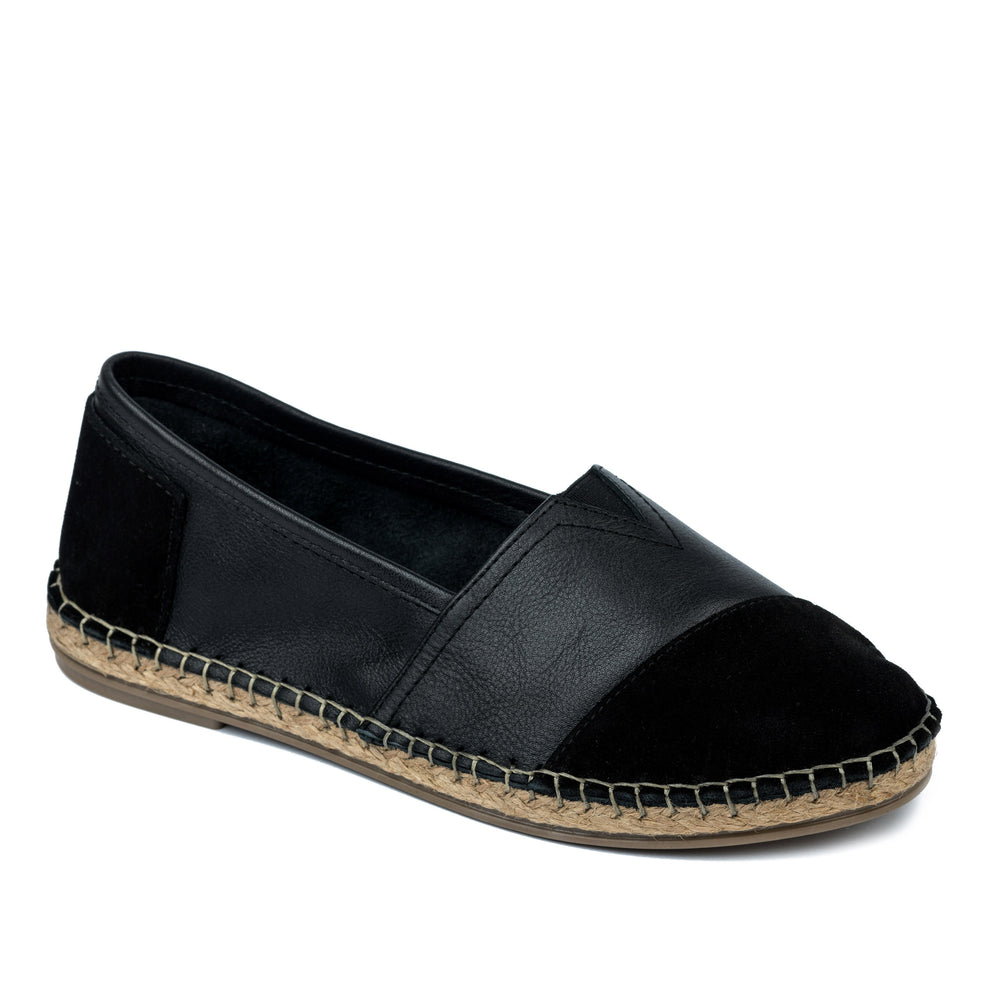 Kožne espadrile A638 - CRNA