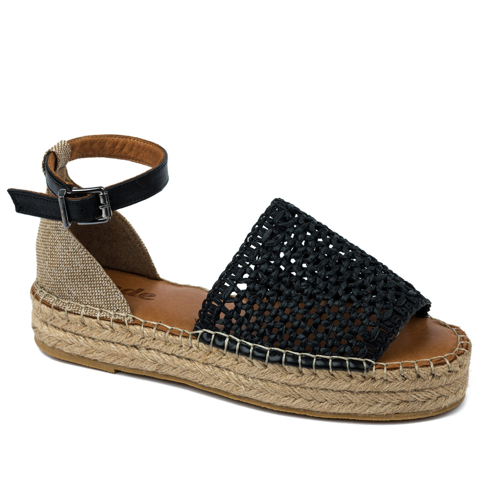 Kožne espadrile A663 - CRNA