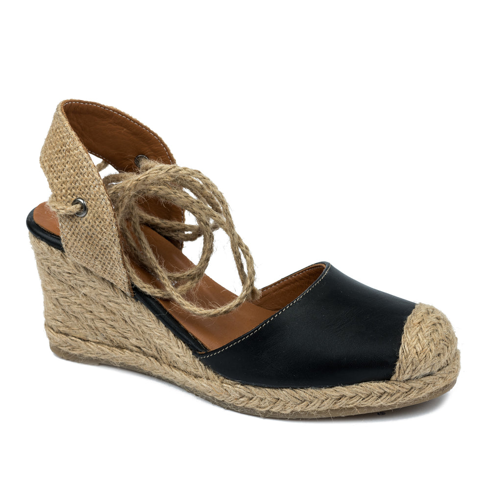 Kožne espadrile A666 - CRNA