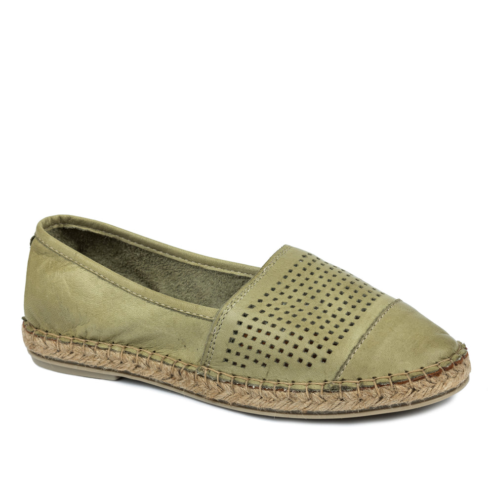 Kožne espadrile A740 - ZELENA