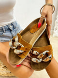 Kožne papuče A741 - KAMEL