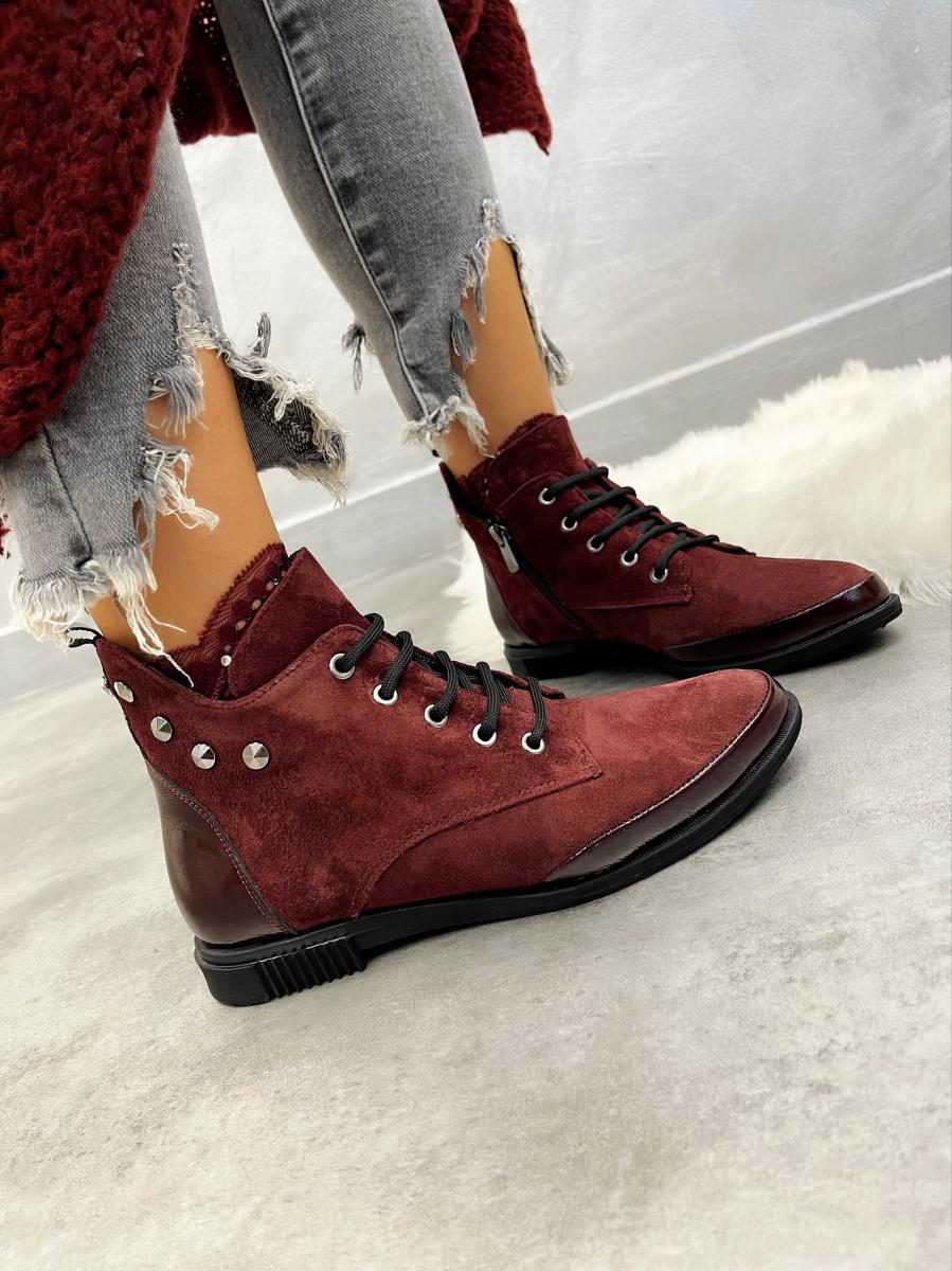 Kožne gležnjače B038 - BORDO