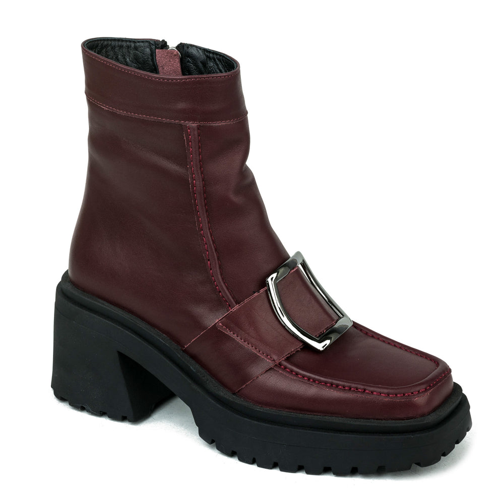 Kožne gležnjače B084 - BORDO