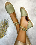 Kožne espadrile C397 - MASLINASTA