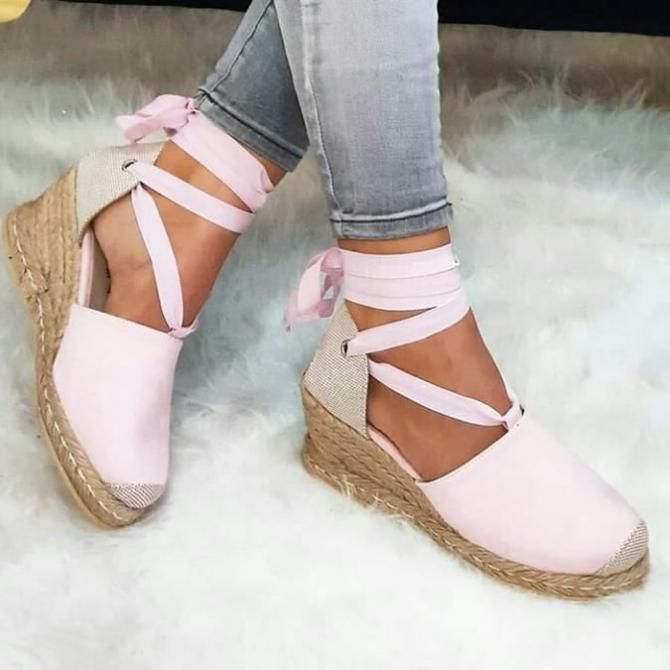 ROZE ESPADRILE NA VEZ I ĐON OD JUTE