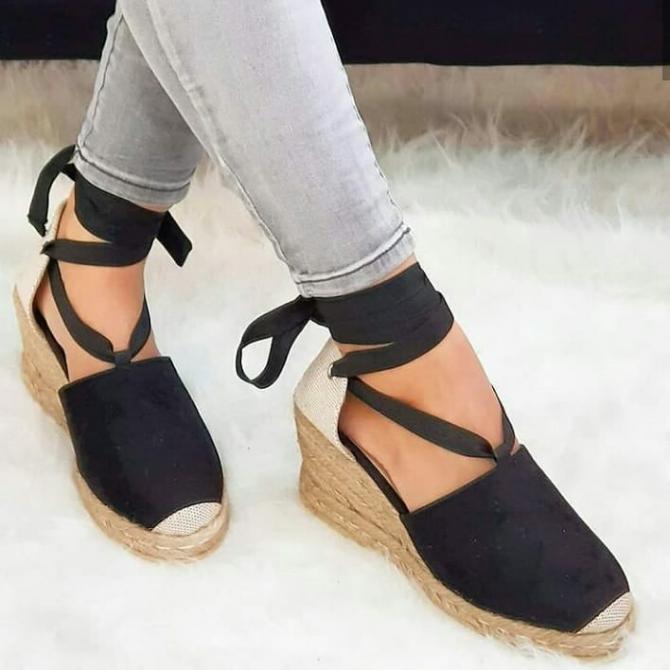 R* CRNE ESPADRILE NA VEZ I ĐON OD JUTE