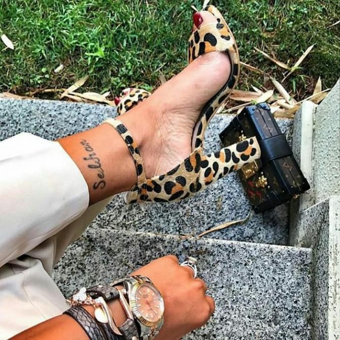 R* SANDALE NA DEBLJU ŠTIKLU - LEOPARD
