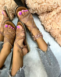 Kožne sandale C617 - BEŽ