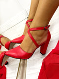 Ženske sandale D605 - SA UKRŠTENIM KAIŠEVIMA - CRVENA
