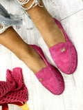 Ženske mokasine D624 - NA NAVLAČENJE - PINK