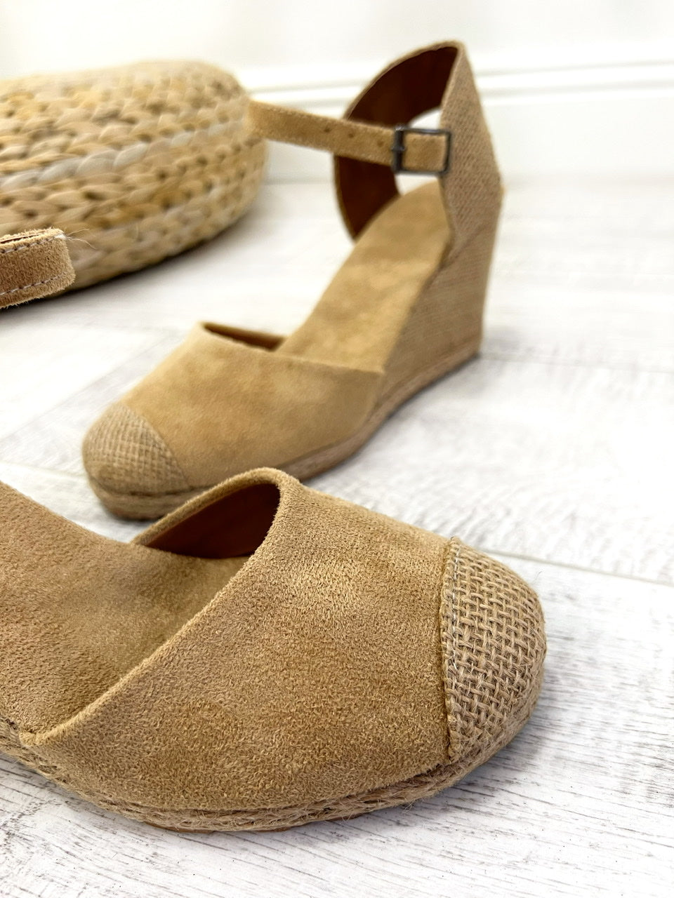 Ženske espadrile D702 - NA KOPČANJE - SVETLO BEŽ