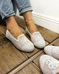 Ženske espadrile D711 - SA VEZOM - BELA