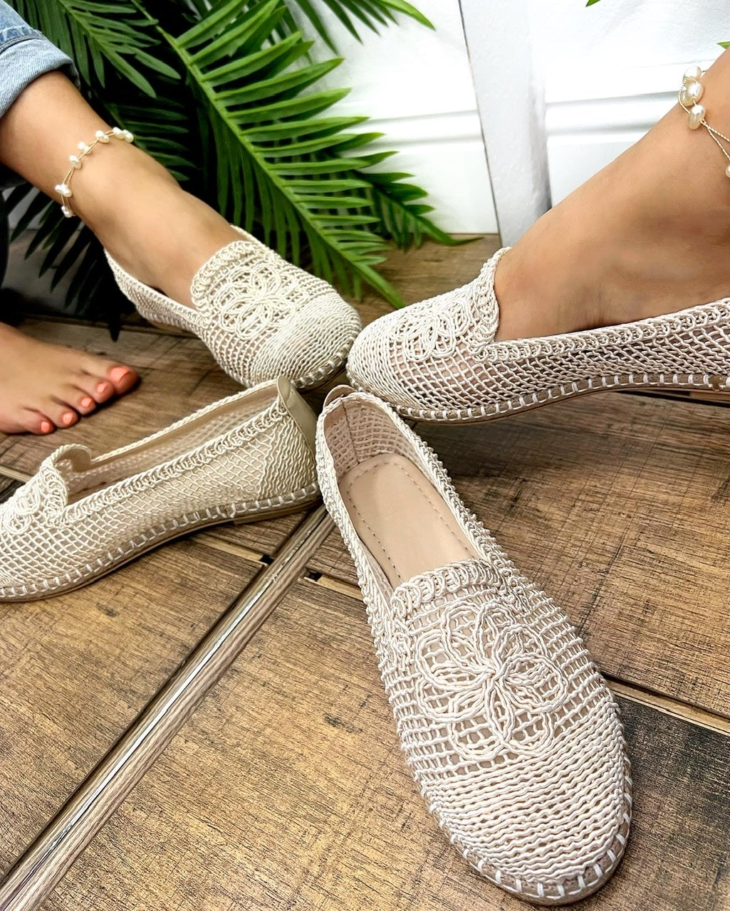 Ženske espadrile D711 - SA VEZOM - BEŽ